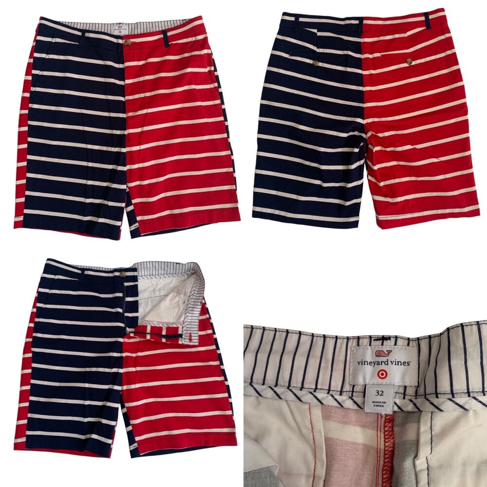 Vineyard Vines For Target Men's Size 32 All American Flag Red White Blue Shorts